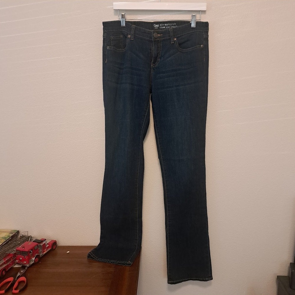 Gap Sexy Bootcut Fit Dark Wash Denim Jeans Womens Size 10/30L Indigo Mid Rise